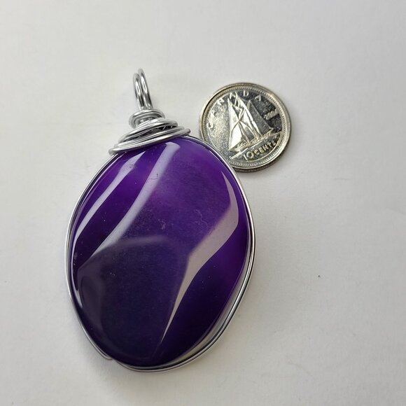 Large Purple Agate Pendant - Picture 14 of 16
